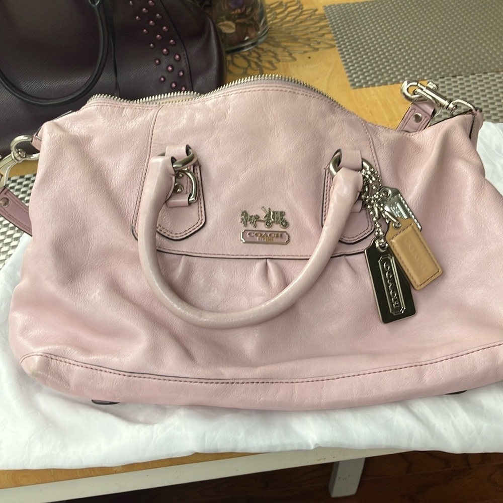 Limited edition Coach Madison bag soft leather shoulder bag blush pink